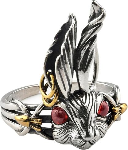Gothic Punk Bunny Rabbit Ring for Men Women Long Ears Red Eyes Bunny Rings in Kuwait