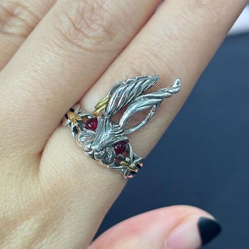 Gothic Punk Bunny Rabbit Ring for Men Women Long Ears Red Eyes Bunny Rings in Kuwait
