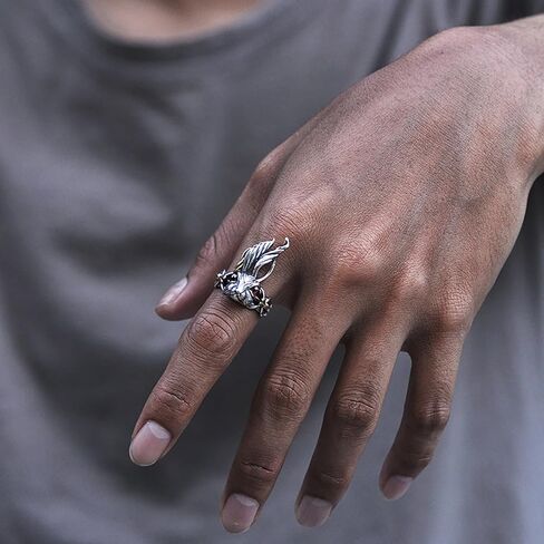 Gothic Punk Bunny Rabbit Ring for Men Women Long Ears Red Eyes Bunny Rings in Kuwait