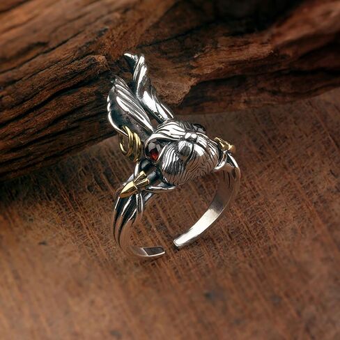 Gothic Punk Bunny Rabbit Ring for Men Women Long Ears Red Eyes Bunny Rings in Kuwait