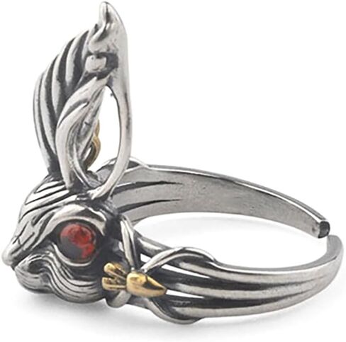 Gothic Punk Bunny Rabbit Ring for Men Women Long Ears Red Eyes Bunny Rings in Kuwait
