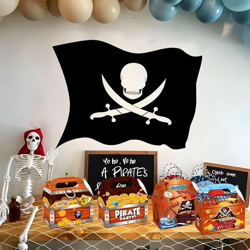 12 PCS Treasure Treat Chest Boxes Pirate Treasure Chest Party Favor Box Present Goodie Boxes for Halloween Game Pirate Theme Party Supplies in Kuwait