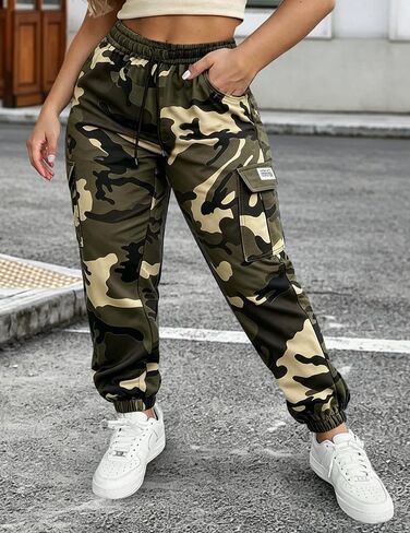 Women's Lightweight Hiking Cargo Pants | Quick-Dry Tactical Pants with Elastic Waist & Tapered Leg in Kuwait