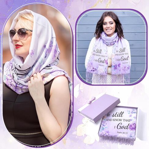 شال الصلاة Hercicy للنساء هدية دينية مسيحية كن لا تزال تعرف وشاح الصلاة بطانية الكتاب المقدس الآية الأزهار الكنيسة التفاف القماش للنساء هدايا الزفاف عيد ميلاد in Kuwait