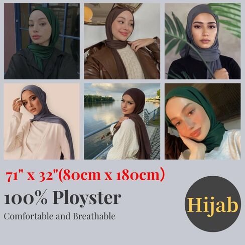 Harewom Muslim Hijab for Women Scarf Large Headscarves Soft Head Wraps Long Turban Headwraps Tie Stretch Hair Wraps Headbands 3 Pack in Kuwait