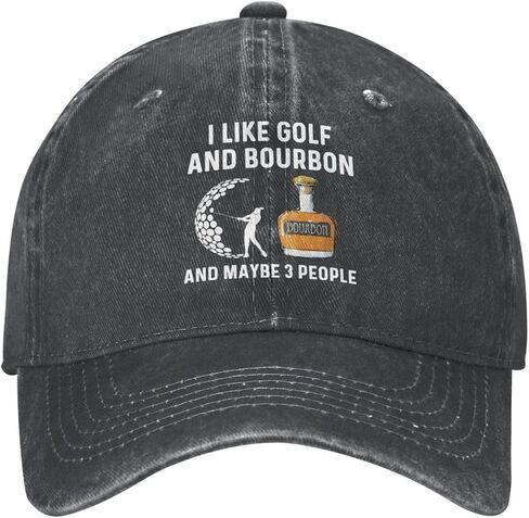 Suirtaeop I Like Golf and Bourbon and Maybe 3 People Cap Men Baseball Cap Graphic Hats Black in Saudi Arabia