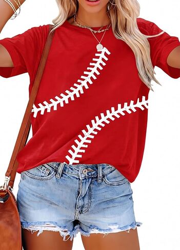 Baseball Shirt Women Baseball Love Graphic Tees Funny Baseball Mom T Shirt Game Day Short Sleeve Tops in Kuwait