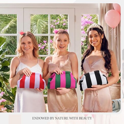 Kacctyen 4 Pack Mahjong Tile Bags Woven Clutch Purses for Women Striped Dumpling Bag Summer Beach Evening Handbag Mahjong Accessories and Gift for Game Lover Mahjong Tile Vacation Party Supplies in Kuwait