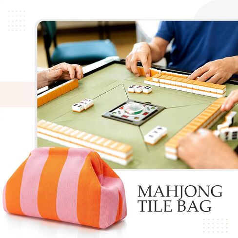 Kacctyen 4 Pack Mahjong Tile Bags Woven Clutch Purses for Women Striped Dumpling Bag Summer Beach Evening Handbag Mahjong Accessories and Gift for Game Lover Mahjong Tile Vacation Party Supplies in Kuwait
