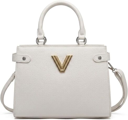 SUMELL Chic Embossed Tote Bag for Women - Versatile White PU Leather Shoulder Bag & Crossbody Purse with Adjustable Strap in Saudi Arabia