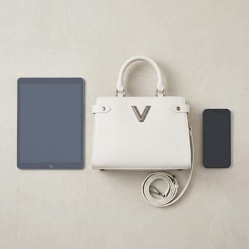 SUMELL Chic Embossed Tote Bag for Women - Versatile White PU Leather Shoulder Bag & Crossbody Purse with Adjustable Strap in Saudi Arabia