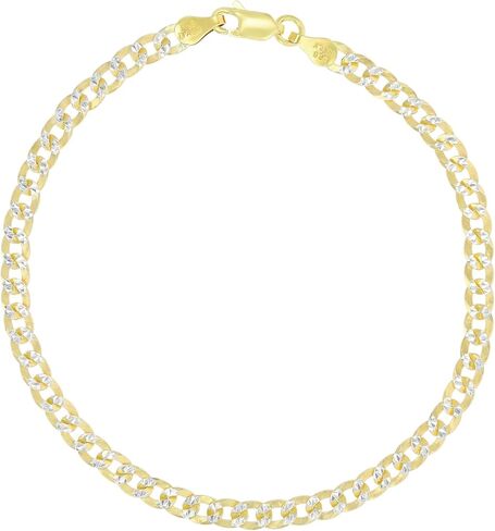 14K Gold or Rhodium Plated Silver Diamond Cut Cuban Curb Chain For Men | 1mm-13mm Thick | Solid 925 Curb Italian Necklaces For Men in Kuwait