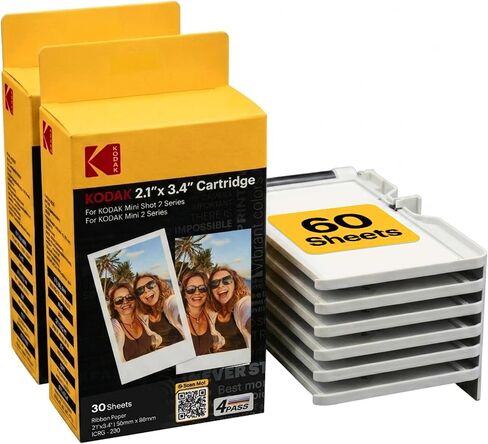 KODAK 4PASS Film Cartridge 2.1" x 3.4" (60 Sheets) for Kodak Mini 2 Retro and Mini Shot 2 Retro in Kuwait