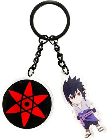 Naruto Shippuden - حزام مفاتيح Sasuke Sharingan وحزمة سلسلة المفاتيح - مجموعة هدايا Otaku لمحبي الرسوم المتحركة in Kuwait