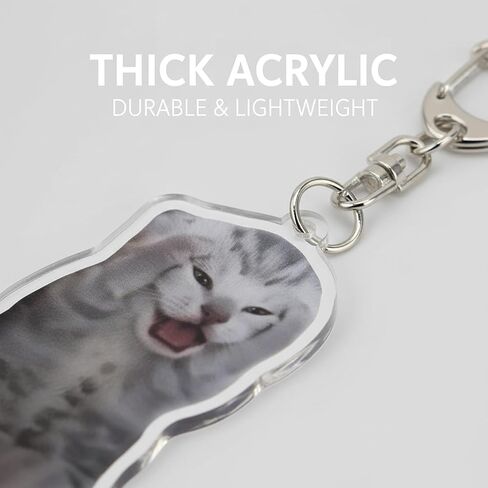 8Pcs Cute Cat Meme Keychains, Funny Two Cats Talking Acrylic Keyring Set, Kawaii Animal Charm Keychain for Women, Kids, Friends - Perfect Birthday & Holiday Gift in Saudi Arabia