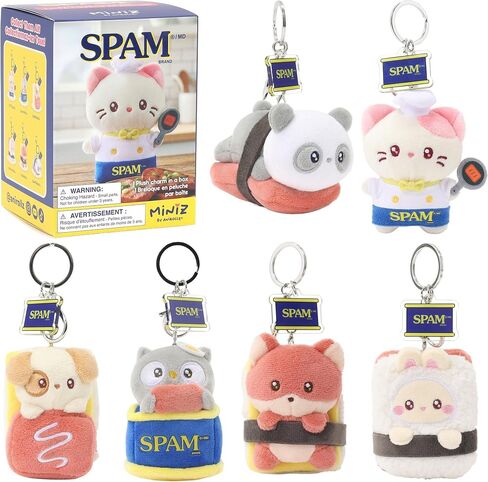 Anirollz Miniz SPAM Officially Licensed Blind Surprise Box 3.5 Inch Plush Keychain Collectible Random Character Charm Keyring Accessory in Saudi Arabia