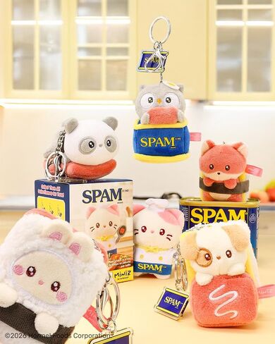 Anirollz Miniz SPAM Officially Licensed Blind Surprise Box 3.5 Inch Plush Keychain Collectible Random Character Charm Keyring Accessory in Saudi Arabia