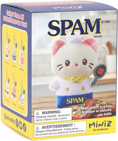 Anirollz Miniz SPAM Officially Licensed Blind Surprise Box 3.5 Inch Plush Keychain Collectible Random Character Charm Keyring Accessory in Saudi Arabia