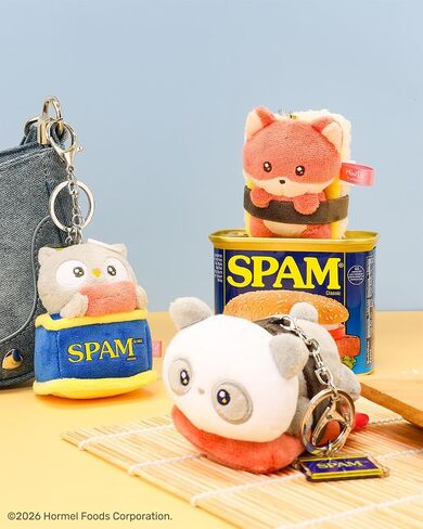 Anirollz Miniz SPAM Officially Licensed Blind Surprise Box 3.5 Inch Plush Keychain Collectible Random Character Charm Keyring Accessory in Saudi Arabia