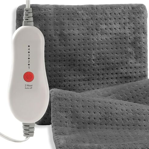 ESTINGO Electric Heating Pad HSA Eligible, Heated Pad for Back Neck Shoulder Pain Relif, Heating Pad for Period Cramps with 2H Auto Shut Off and 4 Heating Levels, 12"x24" Dark Grey in Saudi Arabia
