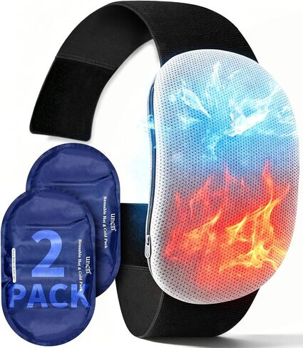 Extra Large Ice Pack for Back Pain Relief Machine Washable, 2 Pack Reusable Gel Ice Packs Bag for Lower Back Pain, Sciatica, Herniated Disc, Lumbar Surgery, Adjustable Strap Fits Waist 24-62 Inches in Saudi Arabia