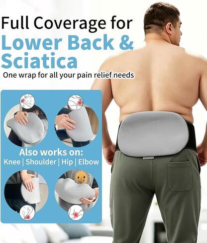 Extra Large Ice Pack for Back Pain Relief Machine Washable, 2 Pack Reusable Gel Ice Packs Bag for Lower Back Pain, Sciatica, Herniated Disc, Lumbar Surgery, Adjustable Strap Fits Waist 24-62 Inches in Saudi Arabia