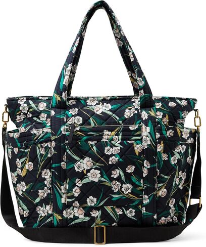 Amazon Essentials Women's Quilted Cotton Travel Tote Bag, Abstract Animal Print, One Size in Kuwait