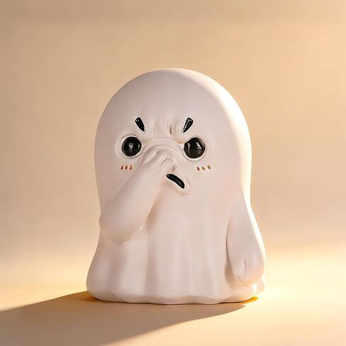 orenm Holding Nose Ghost Figurines - Cute Halloween Decor Indoor Resin Ghost Figurines,Funny Bathroom or Shelf Knick Knacks Statue,Home Bedroom Office Desk Decor Art,Gifts for Ghost Lovers in Saudi Arabia