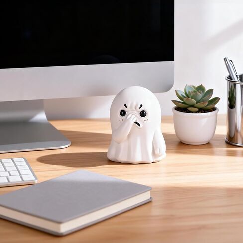 orenm Holding Nose Ghost Figurines - Cute Halloween Decor Indoor Resin Ghost Figurines,Funny Bathroom or Shelf Knick Knacks Statue,Home Bedroom Office Desk Decor Art,Gifts for Ghost Lovers in Saudi Arabia