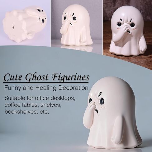 orenm Holding Nose Ghost Figurines - Cute Halloween Decor Indoor Resin Ghost Figurines,Funny Bathroom or Shelf Knick Knacks Statue,Home Bedroom Office Desk Decor Art,Gifts for Ghost Lovers in Saudi Arabia