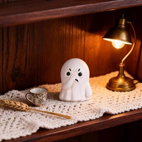 orenm Holding Nose Ghost Figurines - Cute Halloween Decor Indoor Resin Ghost Figurines,Funny Bathroom or Shelf Knick Knacks Statue,Home Bedroom Office Desk Decor Art,Gifts for Ghost Lovers in Saudi Arabia