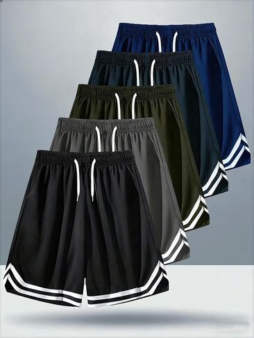 Men's Casual Basketball Shorts, 1-Pack Quick-Dry Athletic Shorts for Streetwear, Gym, Vacation, Machine Washable in Kuwait