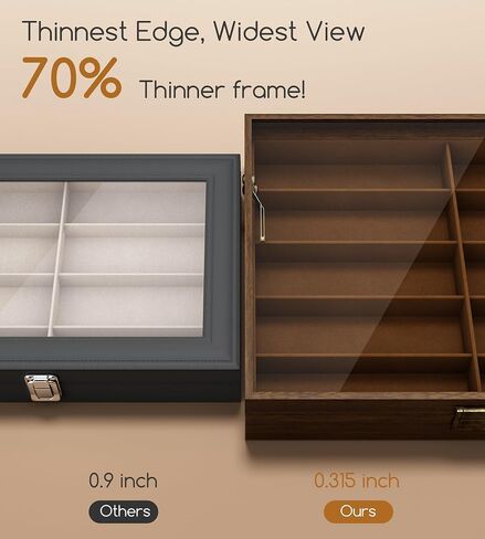 NEWLOOP 10/20/30 Wooden Sunglass Organizer for Multiple Pairs of Eyeglass Wide Display Case Storage Box for Women Men in Saudi Arabia