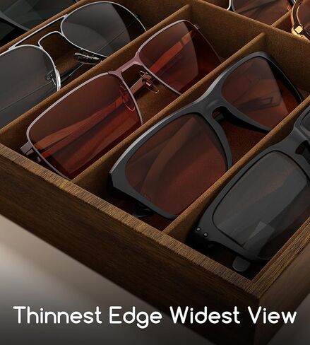 NEWLOOP 10/20/30 Wooden Sunglass Organizer for Multiple Pairs of Eyeglass Wide Display Case Storage Box for Women Men in Saudi Arabia