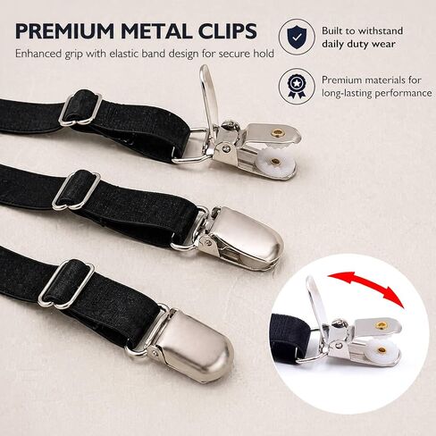 STAY GENT Mens Shirt Stays Adjustable Elastic Shirts Tucker Shirt Garter for Men Police Keep Shirt Tucked in Saudi Arabia