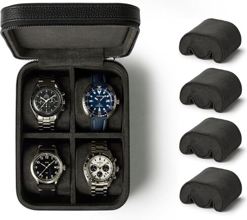 TAWBURY Fraser 4 Watch Case (Black) with a Set of 4 X-Small Pillows to Fit 5.5-6.9" Wrists in Saudi Arabia