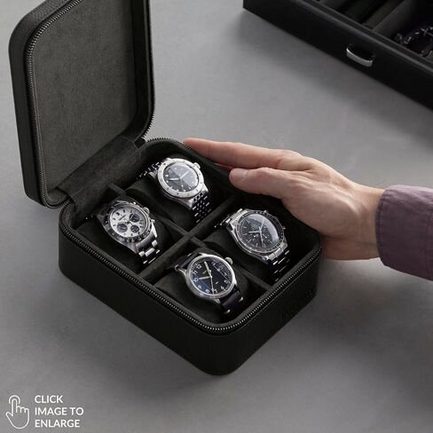 TAWBURY Fraser 4 Watch Case (Black) with a Set of 4 X-Small Pillows to Fit 5.5-6.9" Wrists in Saudi Arabia