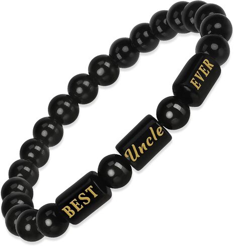Uncle Gifts Christmas Best Uncle Ever Gifts Father's Day for Uncles from Niece Nephew Cool Funcle Birthday Presents Ideas Men Retirement Xmas Mens Jewelry Beaded Bracelets in Kuwait