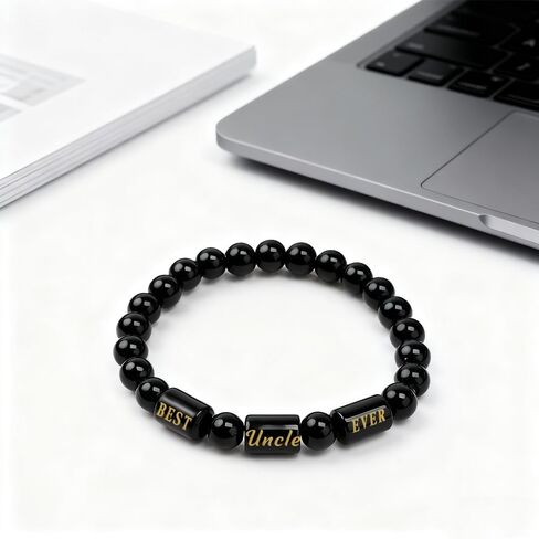 Uncle Gifts Christmas Best Uncle Ever Gifts Father's Day for Uncles from Niece Nephew Cool Funcle Birthday Presents Ideas Men Retirement Xmas Mens Jewelry Beaded Bracelets in Kuwait