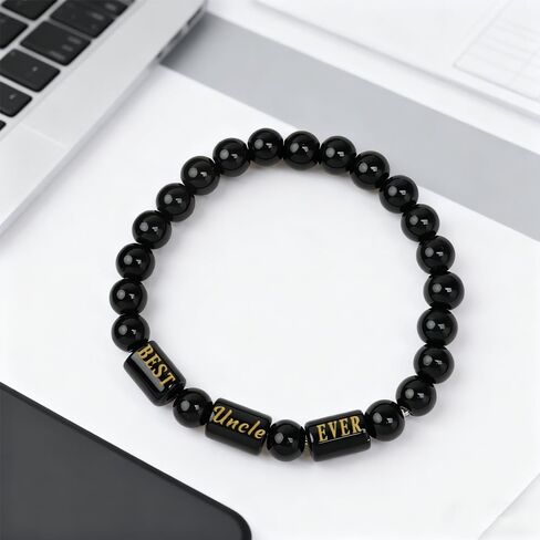 Uncle Gifts Christmas Best Uncle Ever Gifts Father's Day for Uncles from Niece Nephew Cool Funcle Birthday Presents Ideas Men Retirement Xmas Mens Jewelry Beaded Bracelets in Kuwait