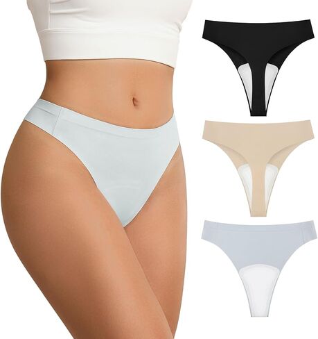 3 Pack Camel Toe Concealer Underwear Seamless Camel Toe Thongs for Women-No Show Thong Panty Liners G-String Thongs in Saudi Arabia