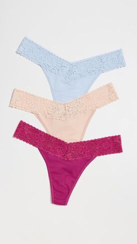 hanky panky Women's Dreamease Original Rise Thong 3 Pack, Plss, One Size in Kuwait
