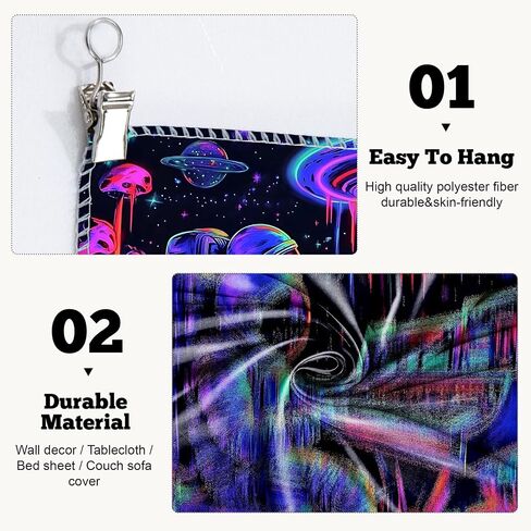BVBOX Astronaut Space Blacklight Tapestry 79"x59", UV Reactive Astronaut Electronic Piano Universe Galaxy Planet Glow in Dark Music Tapestries, Black Light Neon Upright Poster Wall Hanging Backdrop Decor for Bedroom Living Room in Saudi Arabia