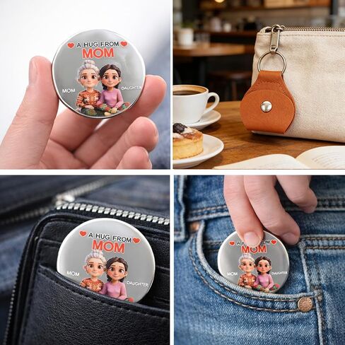 Daughter Pocket Hug Token from Mom Dad, Leather Keychain | To My Daughter, Double Sided Keepsake Inspirational Gift for Birthday Graduation in Saudi Arabia