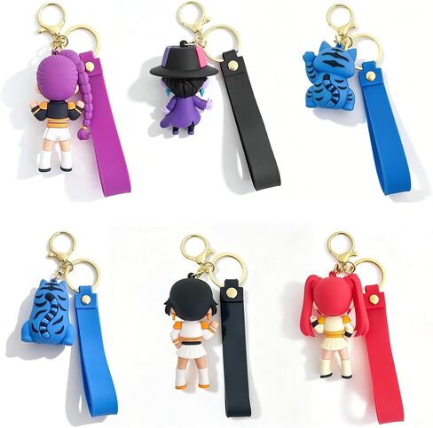 Demon Movie Hunters Keychain Set of 6, Cartoon Collectable Cute Mini Doll Figure Merch for Fans Bag Charm & Toys Gift (Kp6) in Saudi Arabia