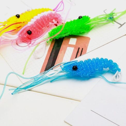 20PC Creative Small Shrimp Keychain Pendants – Hand-woven Plastic Cute Shrimp Shape with Random Colors in Saudi Arabia