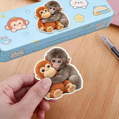 Protect Punch The Monkey Keychain Set - 3-Pack 2D Cute Style Orangutan Keychains for Backpack Purse Car Keys + Bonus Punch Monkey Sticker in Saudi Arabia