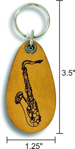Saxophone - Sax - Genuine Leather Keychain - Music Keychains in Kuwait