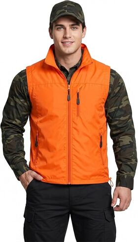 Men's Lightweight Vest Zip Up Sleeveless Jacket Windproof Softshell Outdoor Work Vest with Pockets in Saudi Arabia