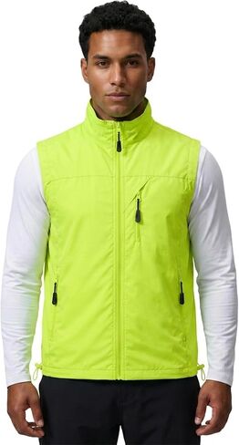 Men's Lightweight Vest Zip Up Sleeveless Jacket Windproof Softshell Outdoor Work Vest with Pockets in Saudi Arabia
